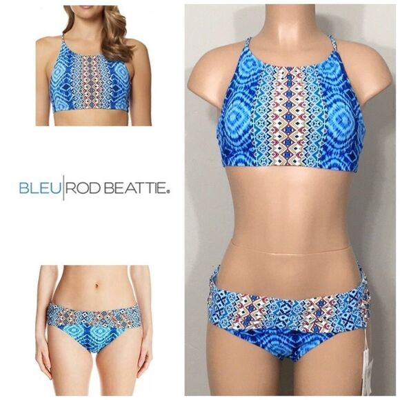 Bleu Rod Beattie Myconos blue bikini. - Picture 1 of 10